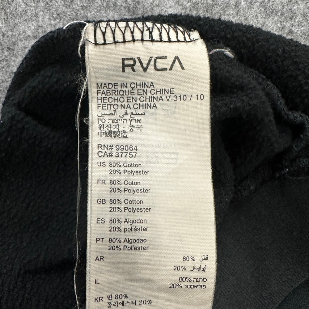 RVCA x Christian Fletcher Hoodie Mens M Black  Graphic Pullover Surf‎ Skate Punk - Picture 8 of 9